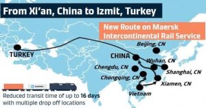 Maersk запустил свой первый железнодорожный сервис из Китая в Турцию 1