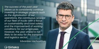 В 2022 г. консолидированная выручка Girteka Group достигла 1,93 млрд евро