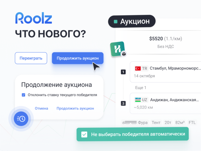 Обновлённая механика проведения аукционов Roolz Обновлённая механика проведения аукционов по грузоперевозкам на платформе Roolz